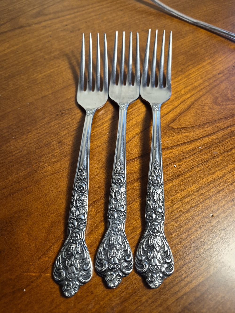Vintage MSI Stainless Steel  Ornate Versaille Dinner Forks - Set of 3